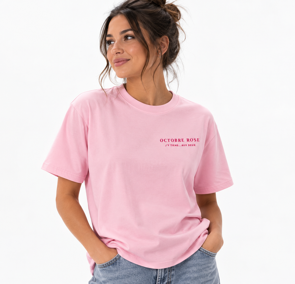 T-shirt – J’y tiens… aux deux | Octobre Rose