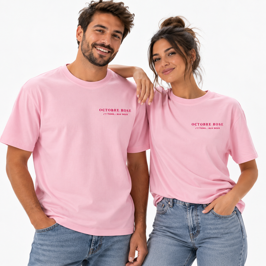 T-shirt – J’y tiens… aux deux | Octobre Rose